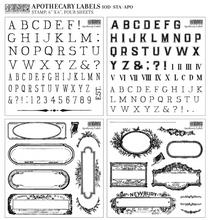 Load image into Gallery viewer, Apothecary Labels Decor Stamp™ by IOD (4  6"x6" Sheets) - Iron Orchid Designs