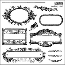Load image into Gallery viewer, Apothecary Labels Decor Stamp™ by IOD (4  6"x6" Sheets) - Iron Orchid Designs