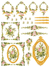 Load image into Gallery viewer, Petite Fleur Pink Inlay by IOD (Pad of Four 12"x16" Sheets)