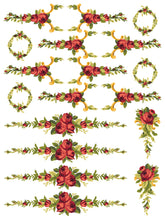 Load image into Gallery viewer, Petite Fleur Red Inlay by IOD (Pad of Four 12"x16" Sheets)