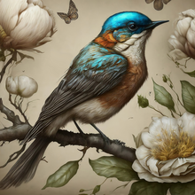 Load image into Gallery viewer, Sweet Bird in Blue - Mint by Michelle Decoupage Paper