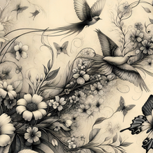 Load image into Gallery viewer, Botanicals in Black & White - Mint by Michelle Decoupage Paper