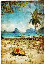 Load image into Gallery viewer, Tropical Beach - Mint by Michelle Decoupage Paper