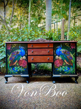 Load image into Gallery viewer, Peacock REVERSED - Mint by Michelle Decoupage Paper