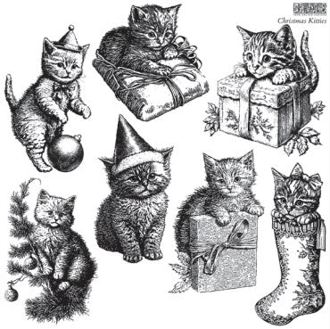 Christmas Kitties 12x12 IOD Stamp