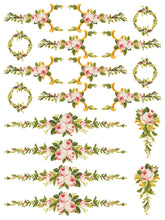 Load image into Gallery viewer, Petite Fleur Pink Inlay by IOD (Pad of Four 12&quot;x16&quot; Sheets)
