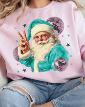 Load image into Gallery viewer, Disco Peace Giving Santa Sweatshirt  - PINK
