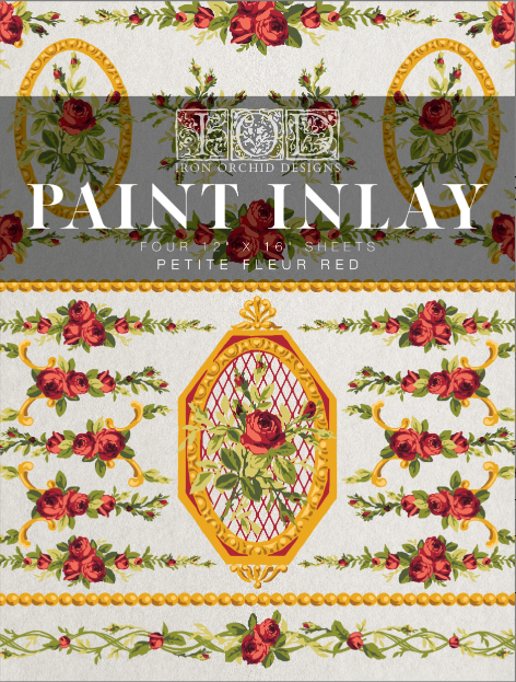 Petite Fleur Red Inlay by IOD (Pad of Four 12