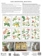 Load image into Gallery viewer, Rose Botanical Decor Transfer™ by IOD (Pad of 8 - 12&quot;x16&quot; sheets)
