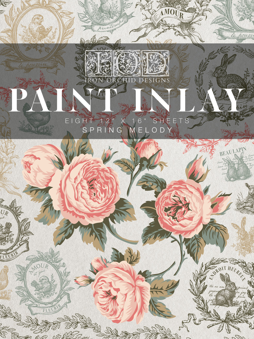 Spring Melody Decor Paint Inlay™ by IOD (Pad of 8 - 12