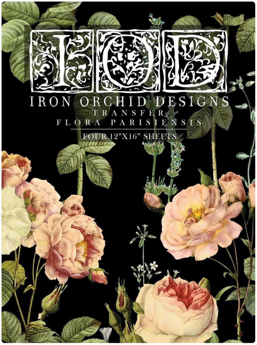 Iron Orchid Designs Flora Parisiensis Decor Transfer Set (pad of 4- 12