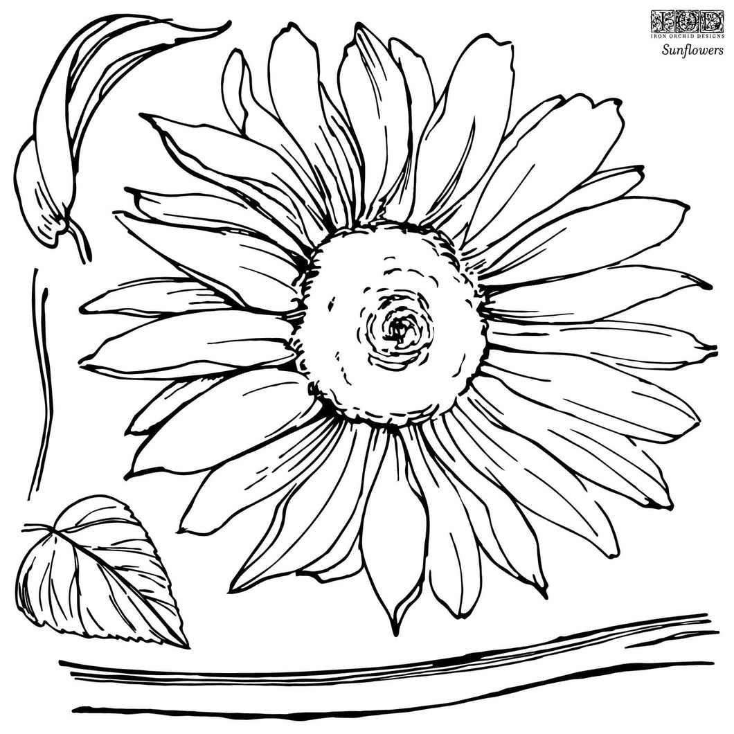 Iron Orchid Designs Sunflowers Decor Stamp