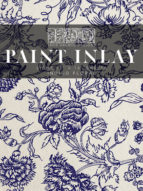 Iron Orchid Designs Indigo Floral Paint Inlay 12x16 Pad