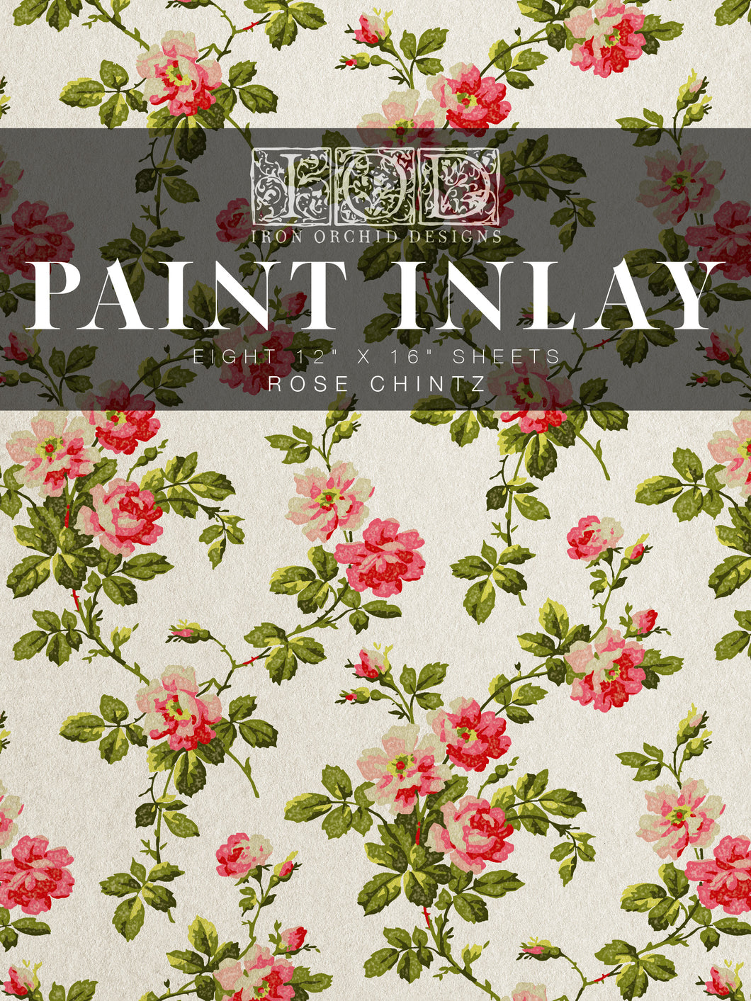 Iron Orchid Designs Rose Chintz Paint Inlay 12X16 Pad