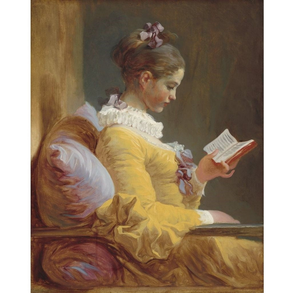 Young Girl Reading REVERSED - Mint by Michelle Decoupage Paper