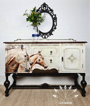 Load image into Gallery viewer, Sepia Horses REVERSED - Mint by Michelle Decoupage Paper
