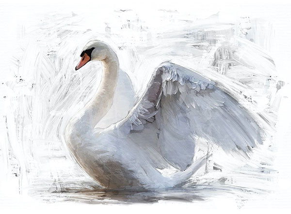 White Swan - Mint by Michelle Decoupage Paper