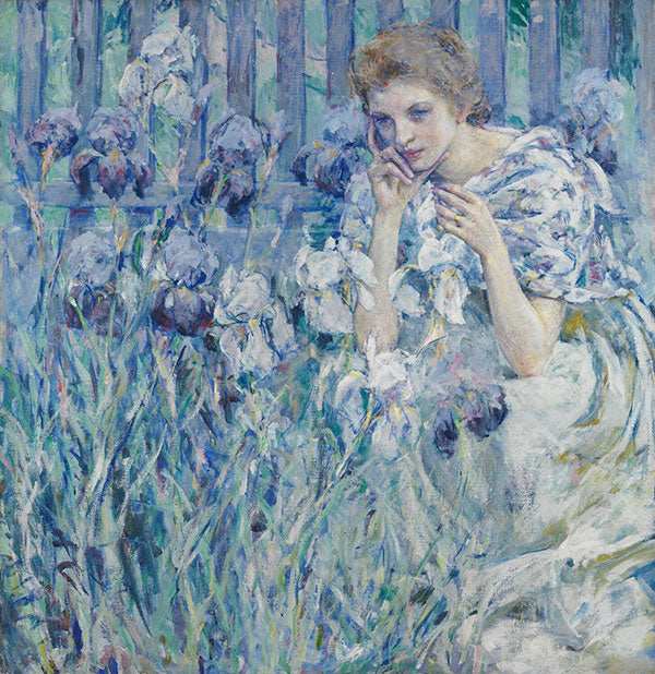 Woman with Irises - Mint by Michelle Decoupage Paper