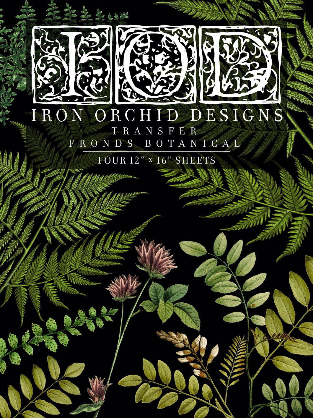 Iron Orchid Designs Fronds Botanical Decor Transfer (pad of 4 - 12